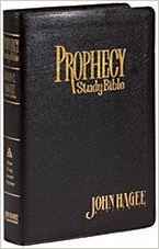 NKJV Prophecy Study Bible B/L Black - John Hagee
